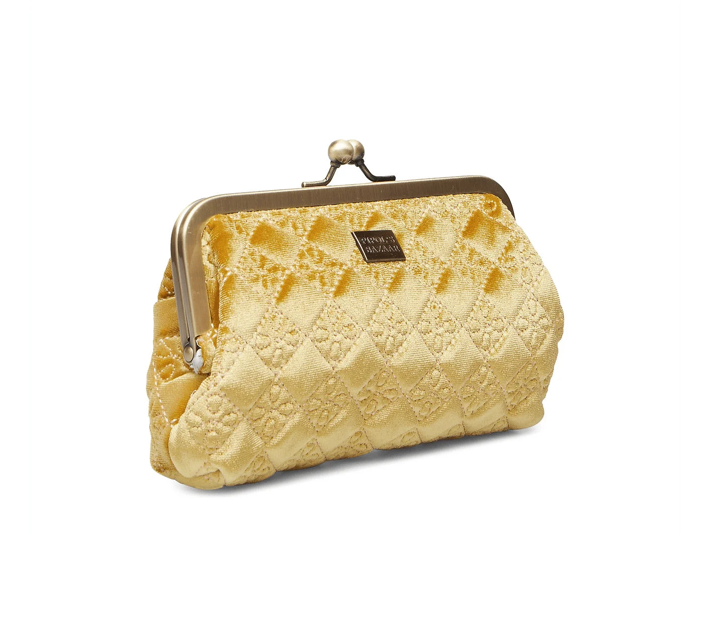 Velvet Logo Frame Cosmetic Mustard