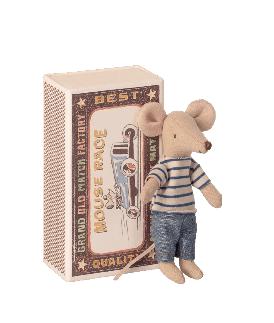 Maileg hiiri tulitikkurasiassa, isoveli